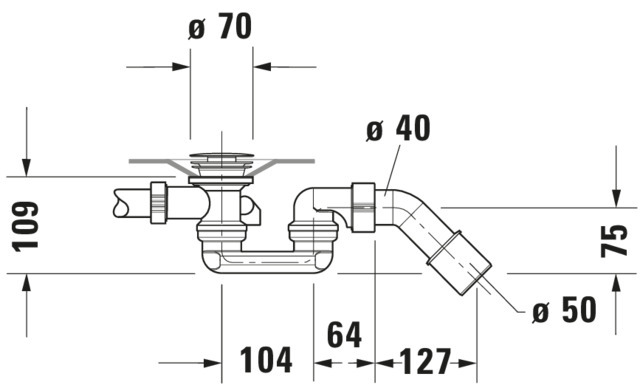 Duravit Ab- und Überlaufgarnitur für Badewannen „D-Code“ Modell 790226