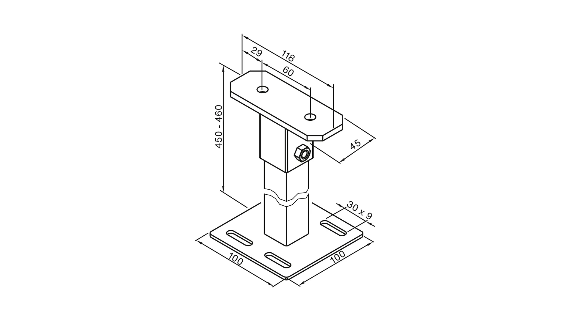 Zubehör Fußkonsole FMORV 45-S3, Sonder-Lack Zubehör Fußkonsole FMORV 45-S3, Sonder-Lack