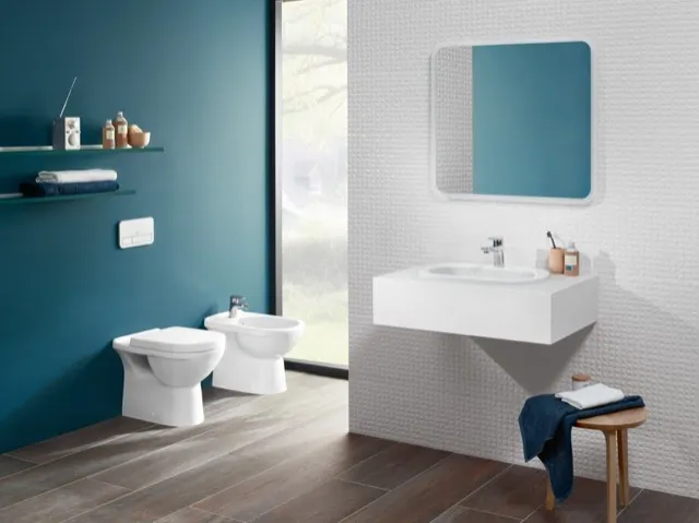 Tiefspül-WC O.novo 565710, 360 x 560 x 400 mm, Oval, bodenstehend, Abgang waagerecht, Weiß Alpin