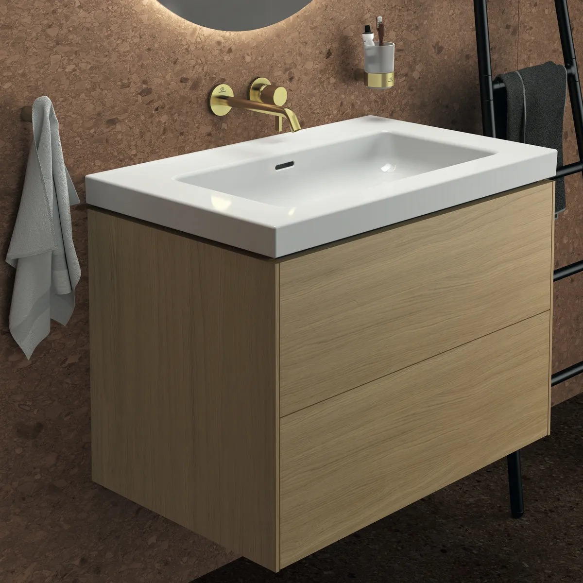 Ideal Standard ConcaAcc Zahnputzbecher rund Brushed Gold