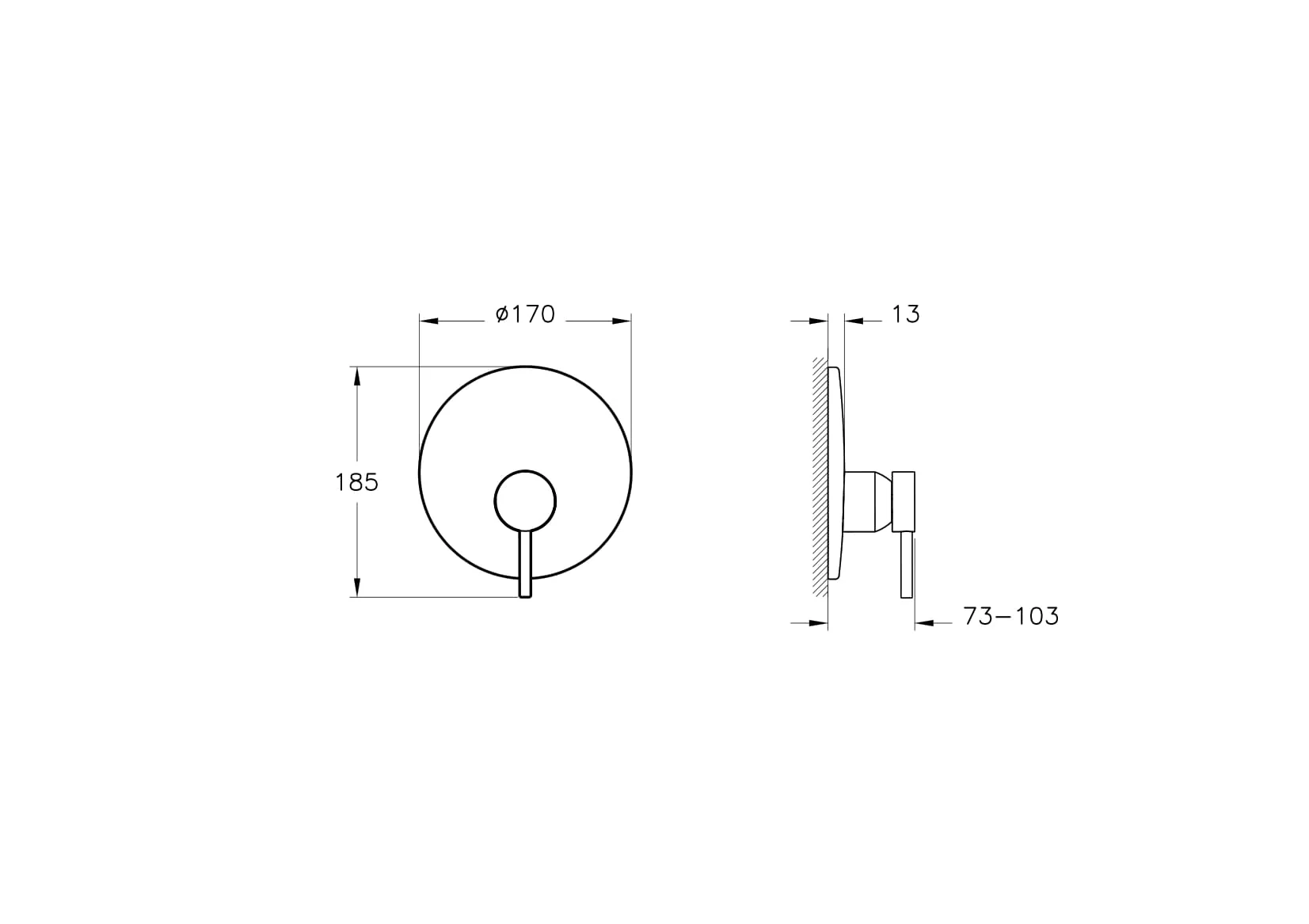 Minimax Round Einhebel-Brausearmatur V-Box Unterputzmontage Chrom Minimax Round Einhebel-Brausearmatur V-Box Unterputzmontage Chrom