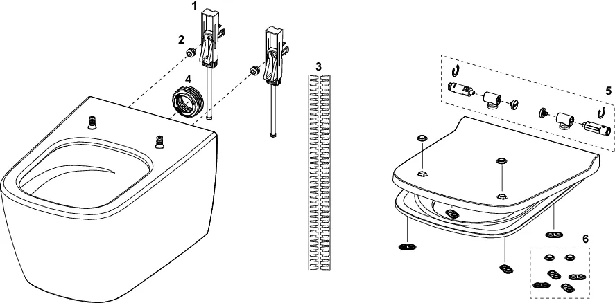TECE WC „neo“, Befestigung verdeckt, ohne Spülrand