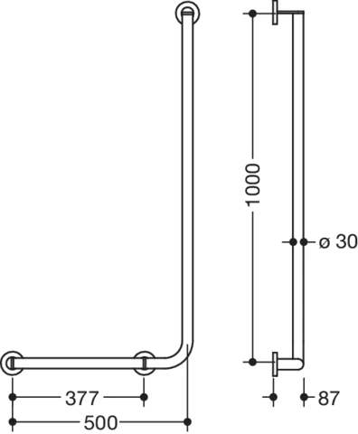 HEWI Haltegriff Ausführung links „System 900“ in Dunkelgrau tiefmatt HEWI Haltegriff Ausführung links „System 900“ in Dunkelgrau tiefmatt