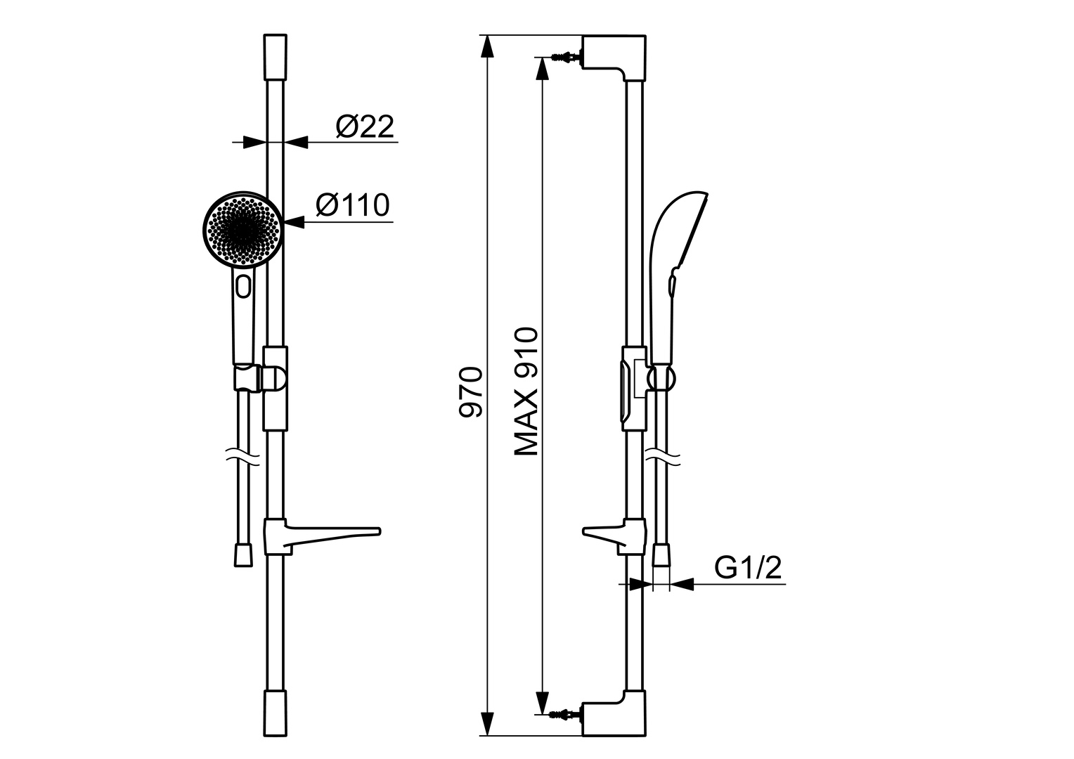 Wandstangengarnitur AURELIA 4715 3-strahlig Chrom