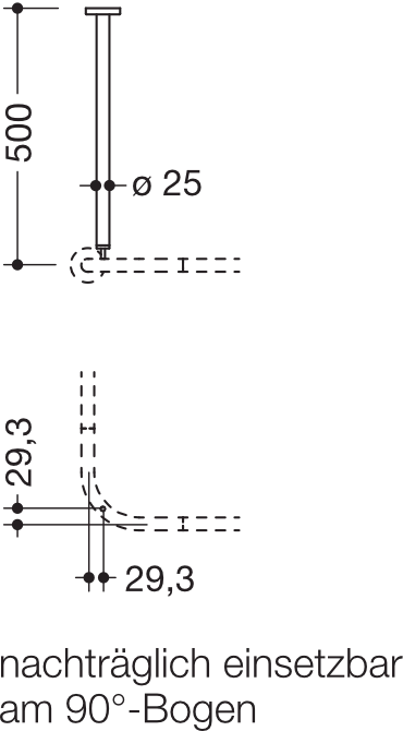 HEWI Deckenabhängung „System 900“ 7 × 7 cm