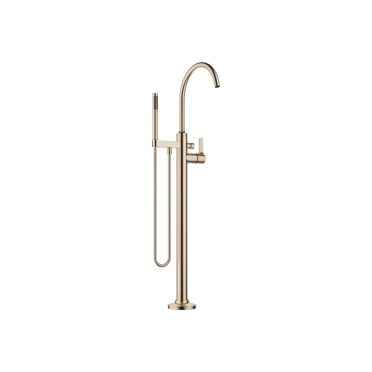 Dornbracht VAIA Wannen-EHM mit Standrohr, Champagne gebürstet (22kt Gold), Ausladung 281 mm, Höhe gesamt 1057–1127 mm, Durchfluss max. 24,6 l/min Dornbracht VAIA Wannen-EHM mit Standrohr, Champagne gebürstet (22kt Gold), Ausladung 281 mm, Höhe gesamt 1057–1127 mm, Durchfluss max. 24,6 l/min