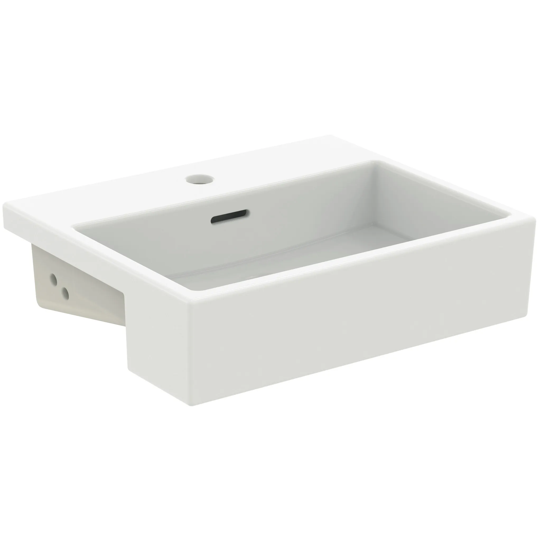 Waschbecken „Extra“ 50 × 42 × 14,5 cm, Hahnlochposition mittig in Seidenweiß Waschbecken „Extra“ 50 × 42 × 14,5 cm, Hahnlochposition mittig in Seidenweiß