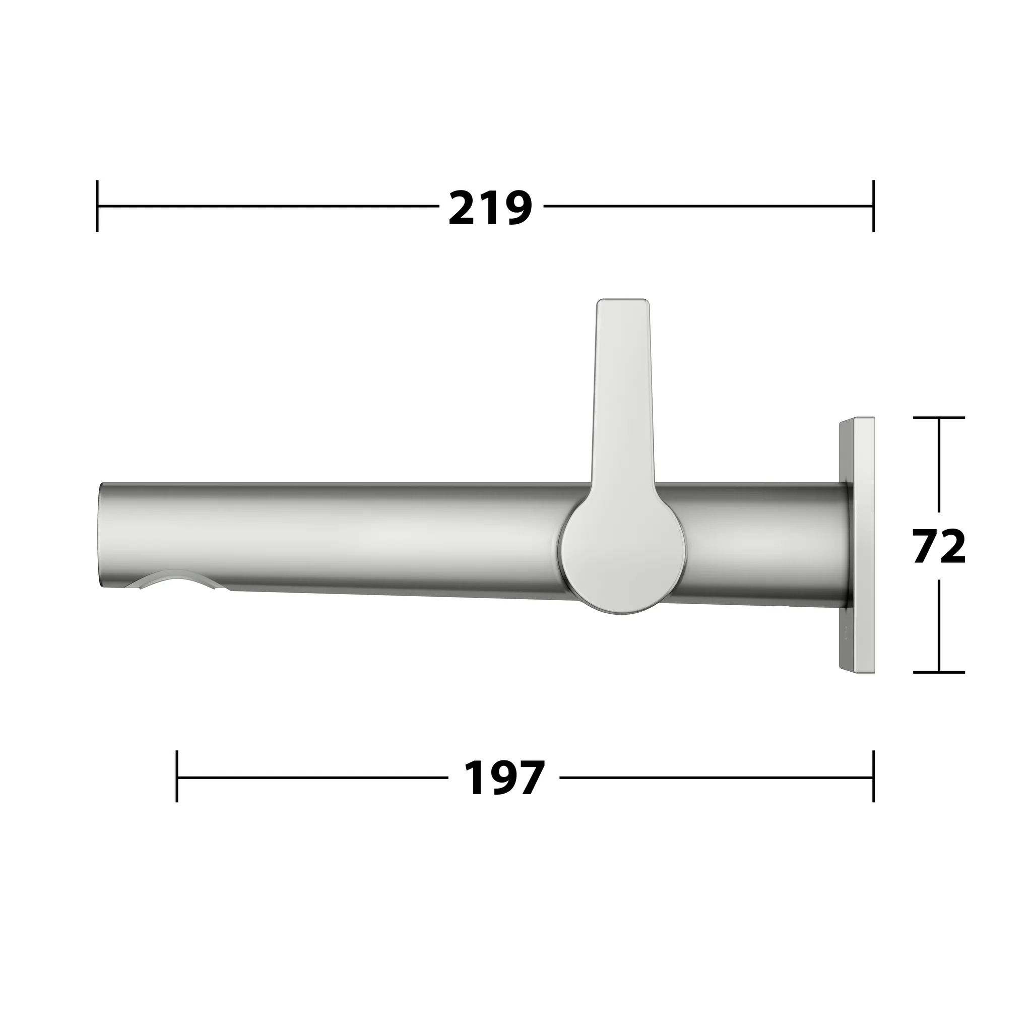KEUCO EDITION 11 Einhebel-Waschtischmischer Unterputz 1 Loch für Wandmontage Ausladung 197 mm Edelstahl-finish