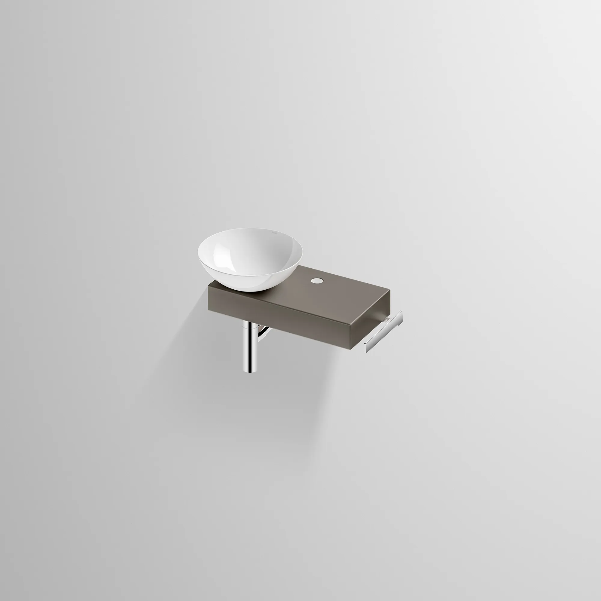 Alape Waschplatz „PN-Serie“ 320 × 400 mm in Gravel Matt, links Alape Waschplatz „PN-Serie“ 320 × 400 mm in Gravel Matt, links