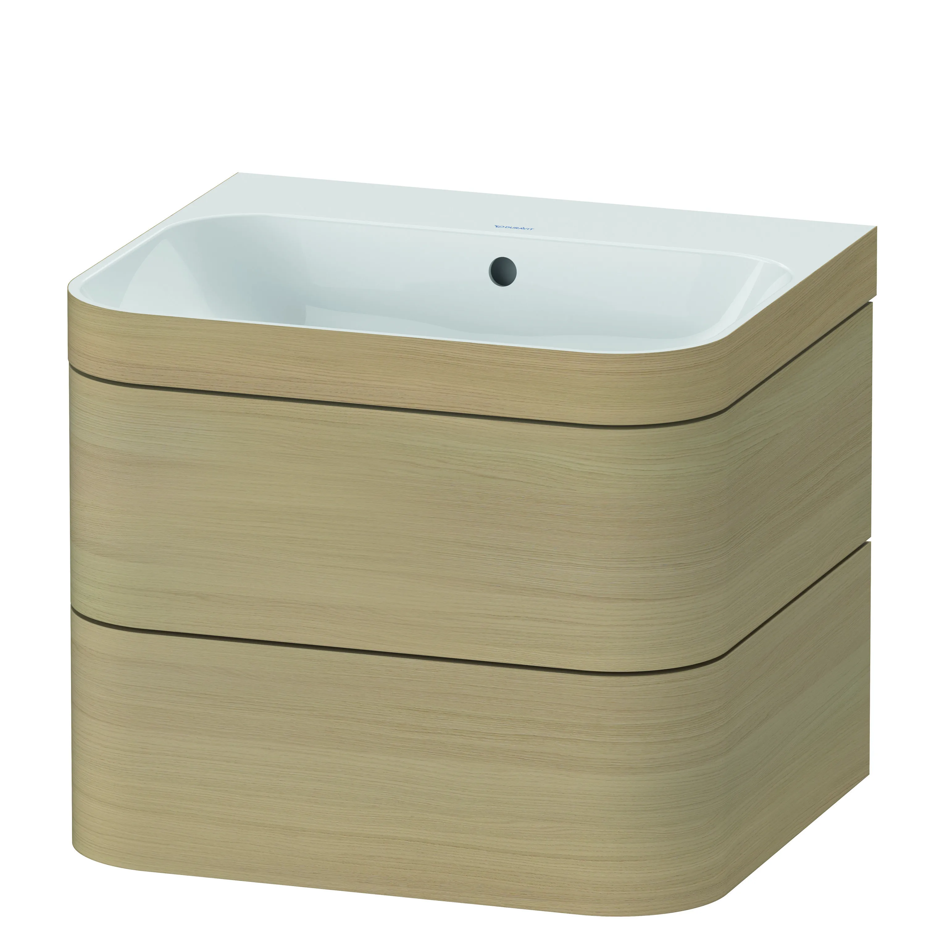 Duravit Waschtischunterschrank c-shaped Set wandhängend „Happy D.2 Plus“ 57,5 × 48 × 49 cm Mediterrane Eiche