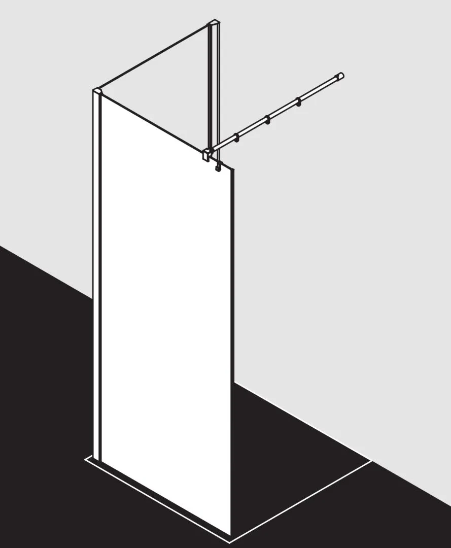 Kermi Duschdesign Walk-In-Duschkabine WALK-IN Wall „FILIA XP“ Glas Klar, Profile Silber Hochglanz, BV: 725 - 750 mm WE: 735 - 760 mm H: 1850 mm