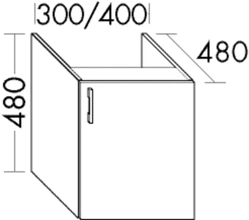 burgbad Hochschrank „Sys30“ 340 × 480 × 520 mm in Weiß Matt