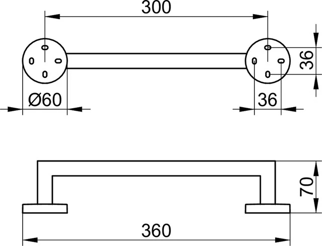 Edition 90 19007010000 Haltegriff 360 mm verchromt Edition 90 19007010000 Haltegriff 360 mm verchromt