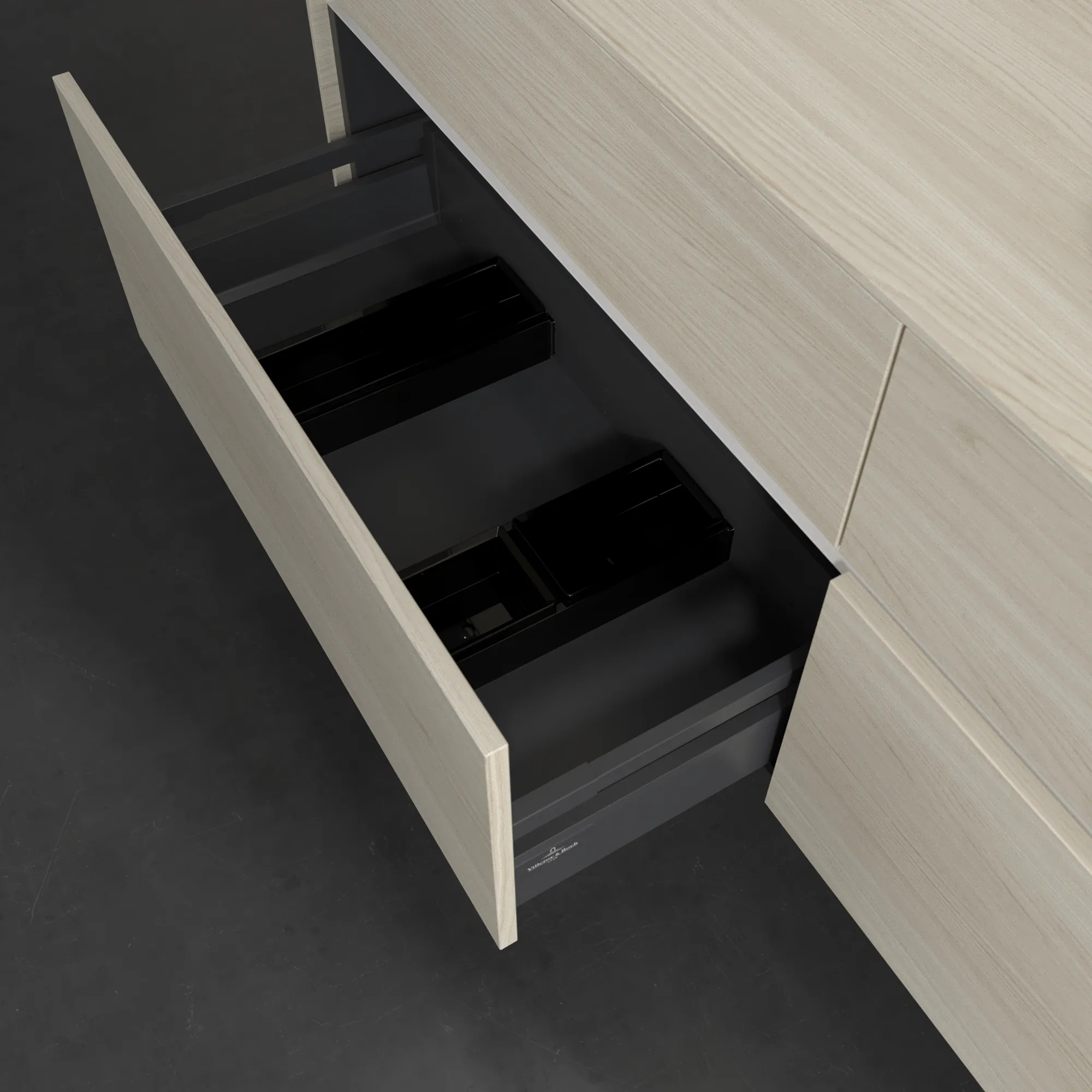 Villeroy & Boch Waschtischunterschrank „Collaro“ 1600 × 548 × 500 mm White Oak, ohne Beleuchtung, für Becken rechts Villeroy & Boch Waschtischunterschrank „Collaro“ 1600 × 548 × 500 mm White Oak, ohne Beleuchtung, für Becken rechts