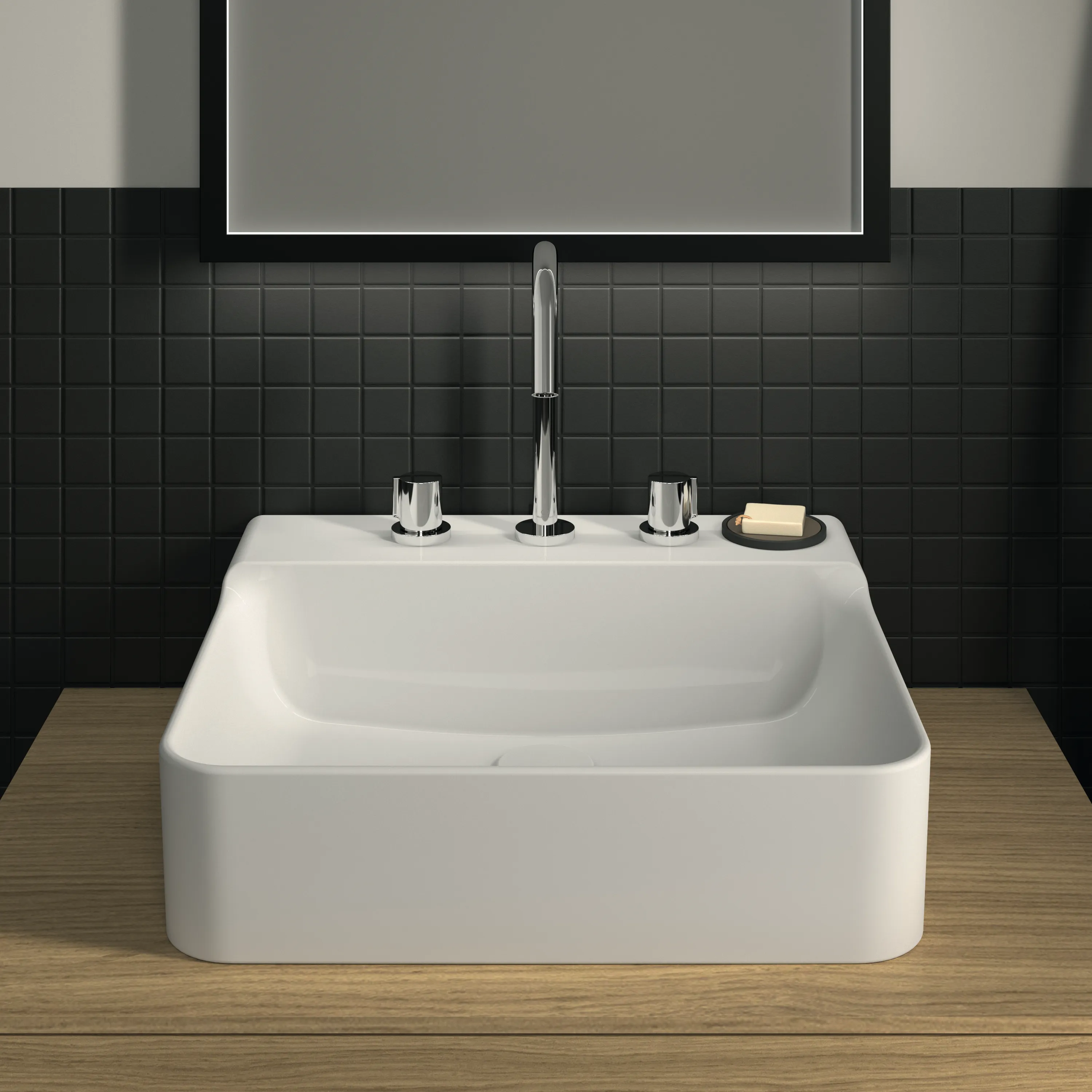 Ideal Standard Conca Waschtisch, 3 Hahnlöcher, weiß mit IdealPlus, 500x450x145 mm