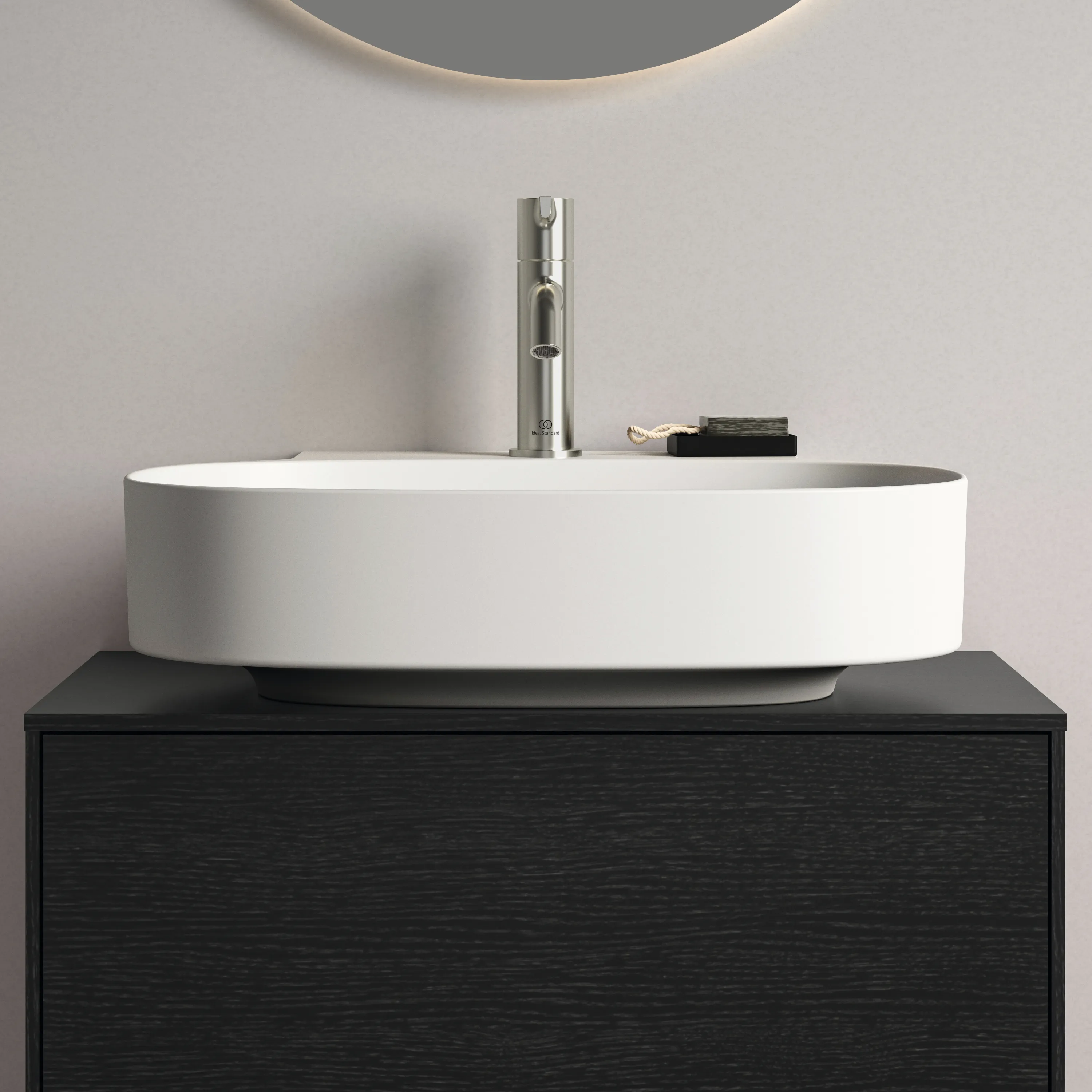 Waschbecken „Linda-X“ 50 × 48 × 13,5 cm, Hahnlochposition mittig in Seidenweiß Waschbecken „Linda-X“ 50 × 48 × 13,5 cm, Hahnlochposition mittig in Seidenweiß