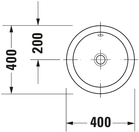 Einbauwaschtisch Architec 400 mm EB v.ob.,m.ÜL,o.HLB,u.glasiert,weiß