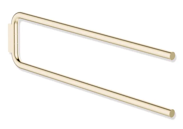 Handtuchhalter, Edelstahl, PVD beschichtet, zweiarmig, Länge 444 mm, Haltearmdurchmesser 15 mm, in Farbe CK (Messing glänzend) Handtuchhalter, Edelstahl, PVD beschichtet, zweiarmig, Länge 444 mm, Haltearmdurchmesser 15 mm, in Farbe CK (Messing glänzend)