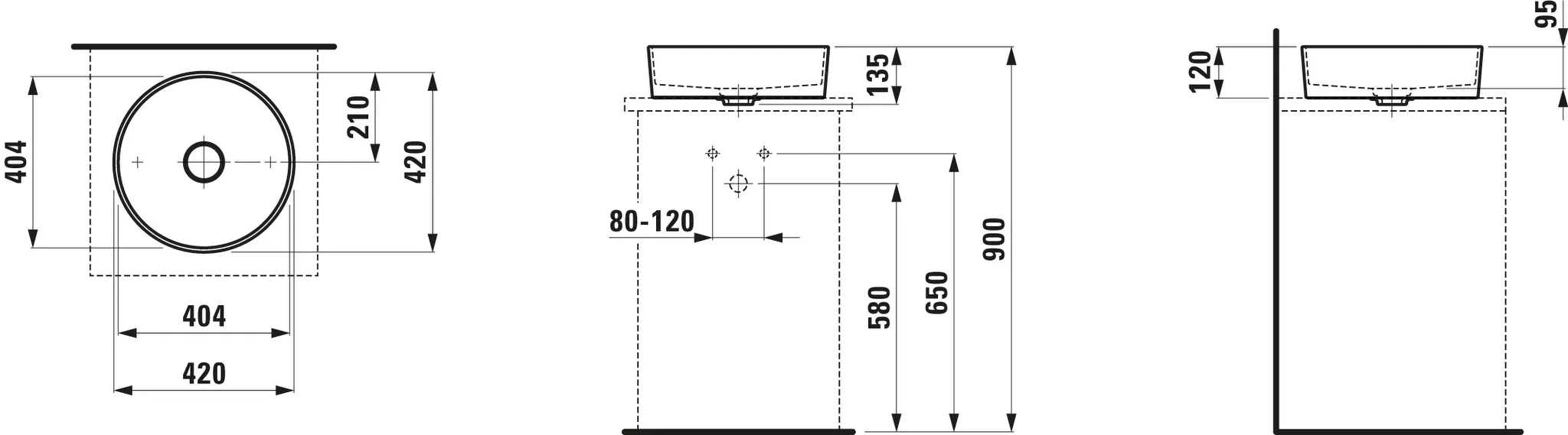 Waschtisch-Schale Kartell • 420x420x135 ohne Hahnloch ohne Überlauf weiß Waschtisch-Schale Kartell • 420x420x135 ohne Hahnloch ohne Überlauf weiß