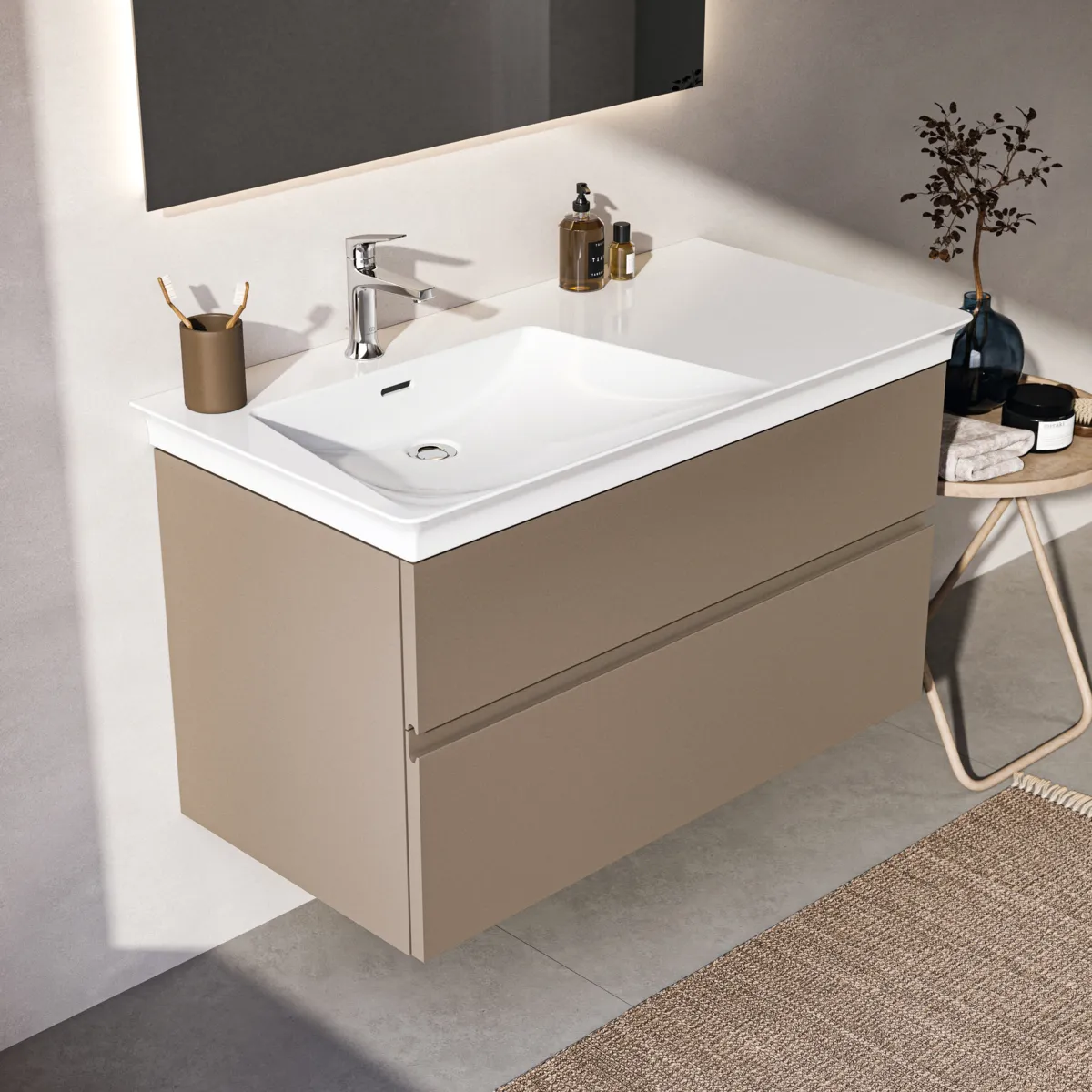 Ideal Standard Waschtischunterschrank „Finesse“ 100 × 55 × 50,5 cm Greige matt