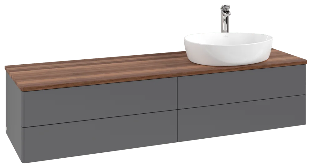 Villeroy & Boch Waschbeckenunterschrank Antao Anthracite Matt Lacquer 1600x360x500mm mit Beleuchtung und SoftClosing