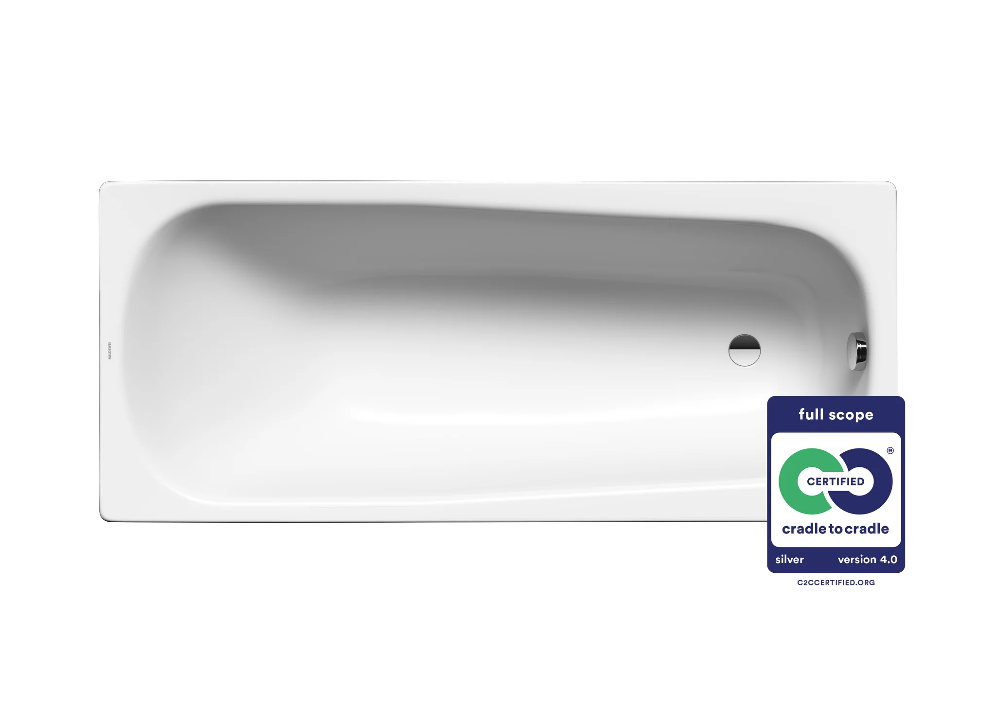 Kaldewei SANIFORM Badewanne, alpinweiß, 1750 x 750 mm, 420 mm Tiefe
