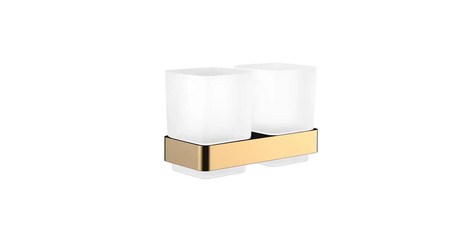 loft DoppelglashalterGlasteile satiniert, gold