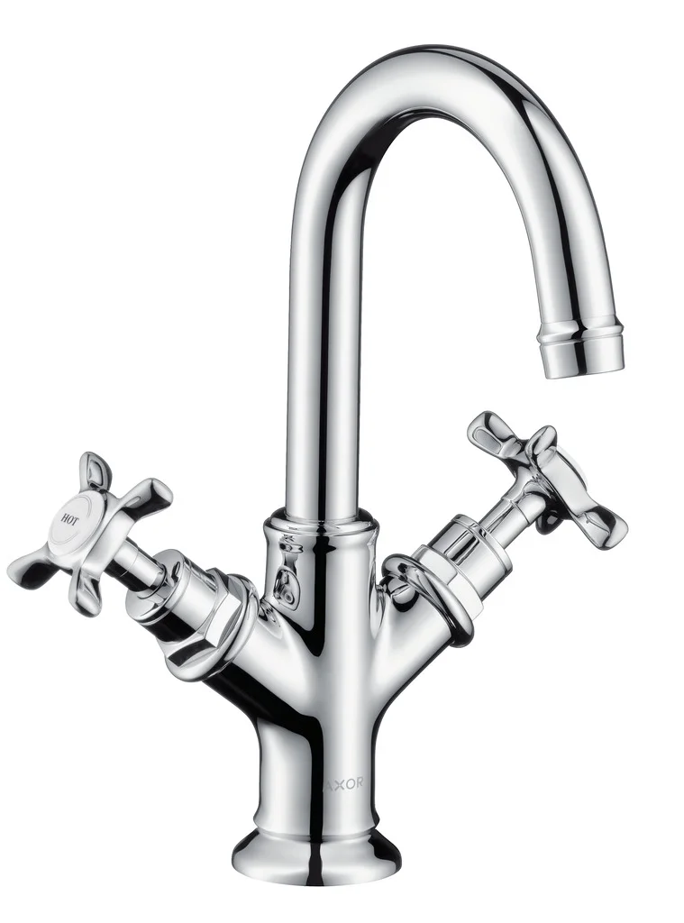 Hansgrohe AXOR Montreux 2-Griff Waschtischarmatur in Chrom, ComfortZone 160, Ausladung 117 mm, Auslaufhöhe 159 mm, Kreuzgriff, Laminarstrahl, max. Durchfluss 5 l/min Hansgrohe AXOR Montreux 2-Griff Waschtischarmatur in Chrom, ComfortZone 160, Ausladung 117 mm, Auslaufhöhe 159 mm, Kreuzgriff, Laminarstrahl, max. Durchfluss 5 l/min