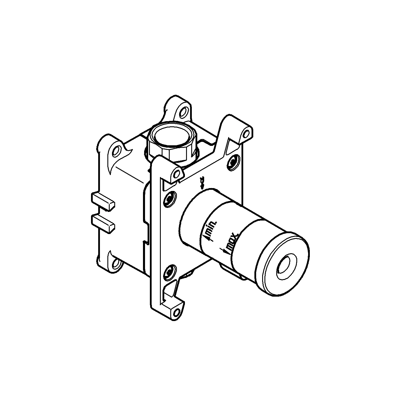 Einbaubox Rapido C 35028, für 1-fach Unterputz-Ventil, für Nass- und Trockenausbau, vormontiertes Keramik-Oberteil 3/4″, Anschlussgewinde Zuläufe 1/2″