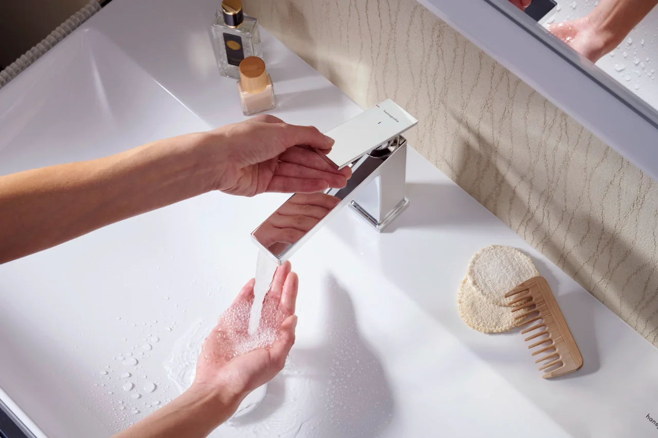 Hansgrohe Tecturis E Einhebel-Waschtischmischer 110 CoolStart EcoSmart+ mit Zugstangen-Ablaufgarnitur, Chrom Hansgrohe Tecturis E Einhebel-Waschtischmischer 110 CoolStart EcoSmart+ mit Zugstangen-Ablaufgarnitur, Chrom