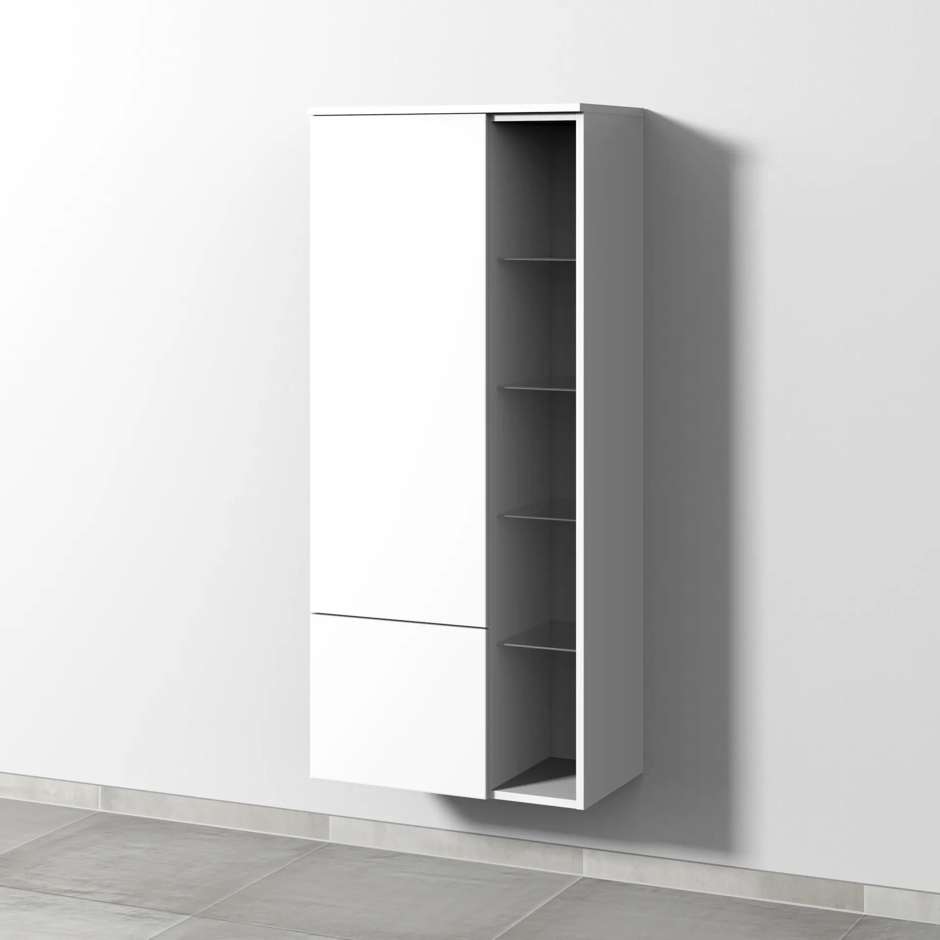 Sanipa Stauraumschrank „3way“ 600 × 1360 × 345 mm Anschlag links, in Weiß-Soft, Anschlag links