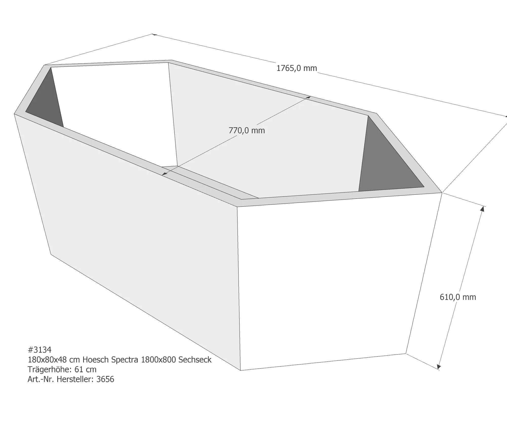 Badewannenträger für Hoesch Spectra 1800×800 180 × 80 × 48 cm Badewannenträger für Hoesch Spectra 1800×800 180 × 80 × 48 cm