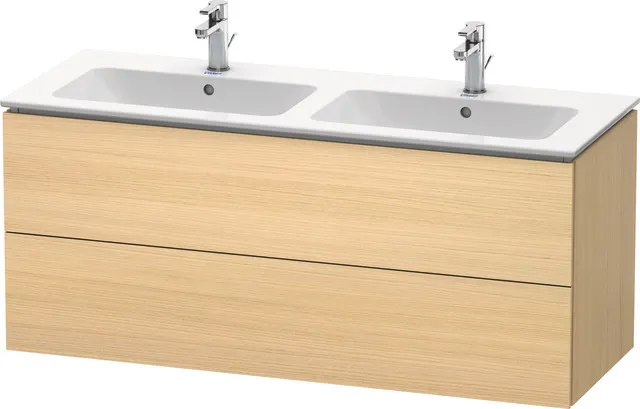 Duravit Waschtischunterschrank wandhängend „L-Cube“ 129 × 55 × 48,1 cm Mediterrane Eiche