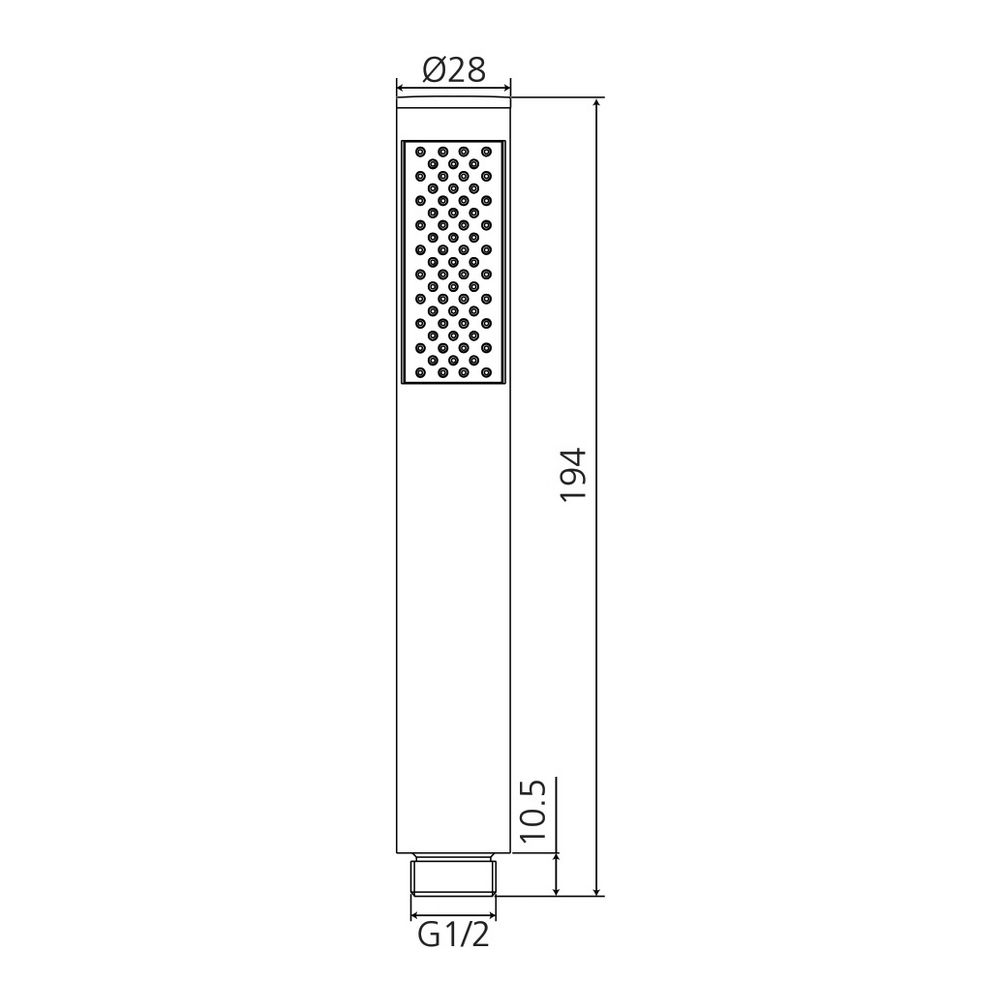 Stabhandbrause AqvaDesign - 1-strahlig - rund - Messing-Mantel - chrom