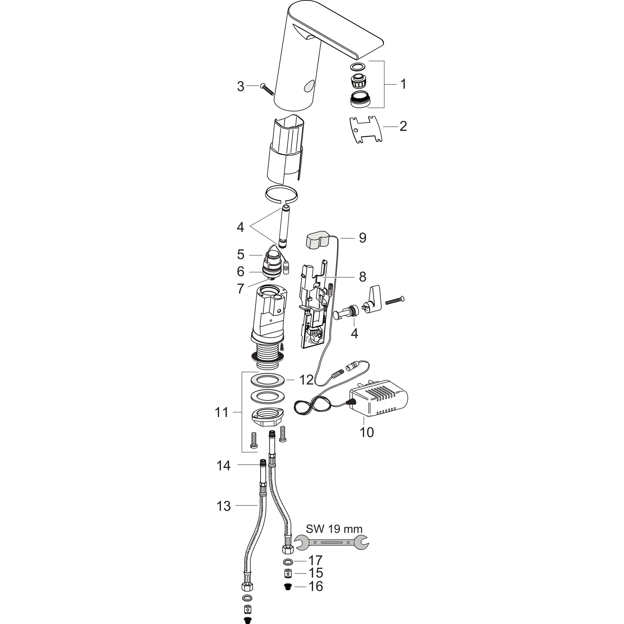 Hansgrohe Metris S Elektronik-Waschtischmischer mit Temperaturregulierung, Chrom Hansgrohe Metris S Elektronik-Waschtischmischer mit Temperaturregulierung, Chrom