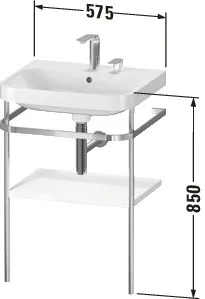 Duravit Waschtischunterschrank c-shaped Set mit Metallkonsole „Happy D.2 Plus“ 57,5 × 85 × 49 cm in Weiß Hochglanz