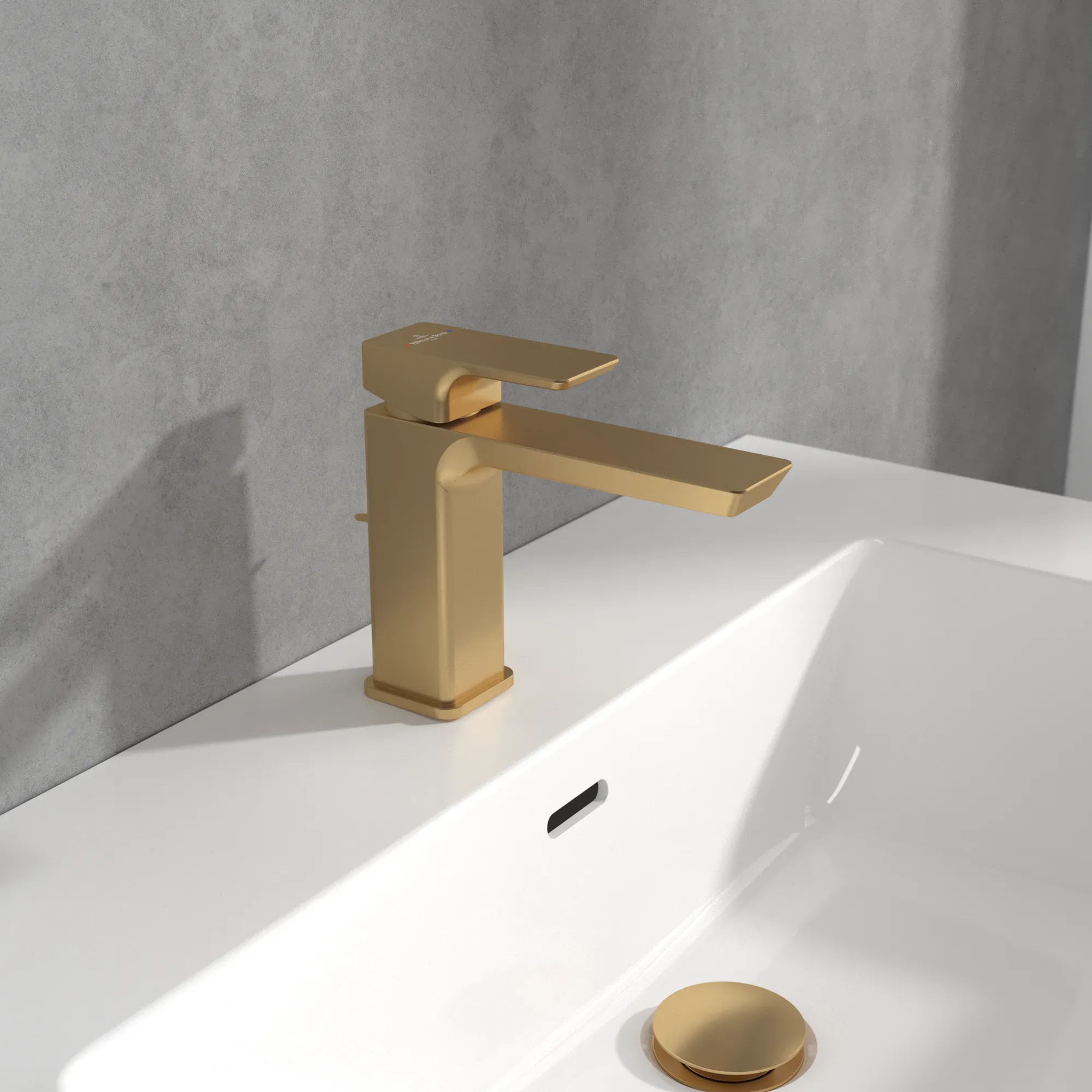 Villeroy & Boch Subway 3.0 Einhebel-Waschtischarmatur, Brushed Gold, 51x176x155 mm, verstellbarer Strahlregler, AirPlus, AquaSmart Villeroy & Boch Subway 3.0 Einhebel-Waschtischarmatur, Brushed Gold, 51x176x155 mm, verstellbarer Strahlregler, AirPlus, AquaSmart