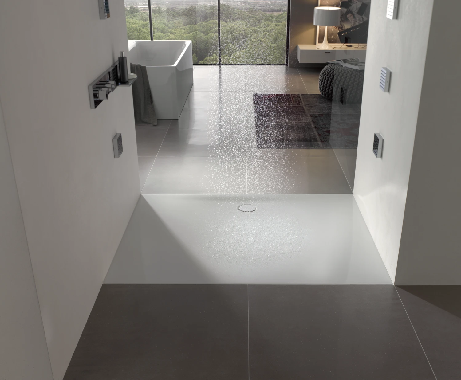 Bette quadrat Duschwanne „BetteFloor Side“ 120 × 120 cm in Ägäis Bette quadrat Duschwanne „BetteFloor Side“ 120 × 120 cm in Ägäis