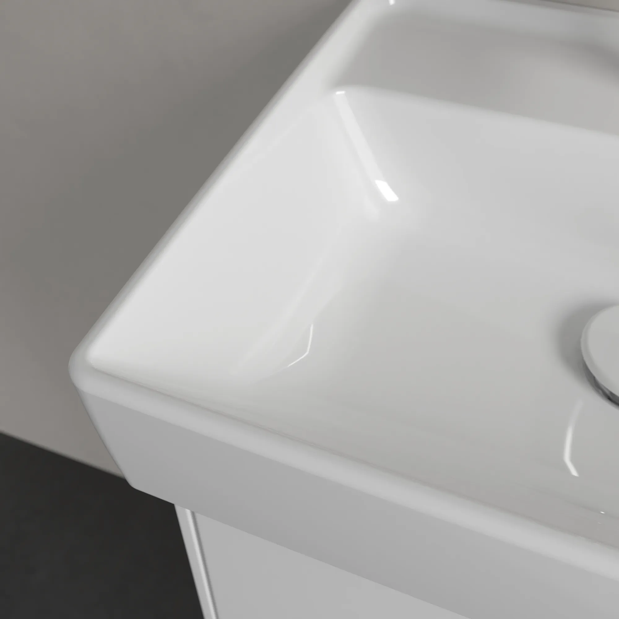 Villeroy & Boch Handwaschbecken aus TitanCeram „Collaro“ 450 × 370 × 150 mm, mit Hahnlochbohrung, Hahnlochposition mittig in Weiß Alpin Villeroy & Boch Handwaschbecken aus TitanCeram „Collaro“ 450 × 370 × 150 mm, mit Hahnlochbohrung, Hahnlochposition mittig in Weiß Alpin