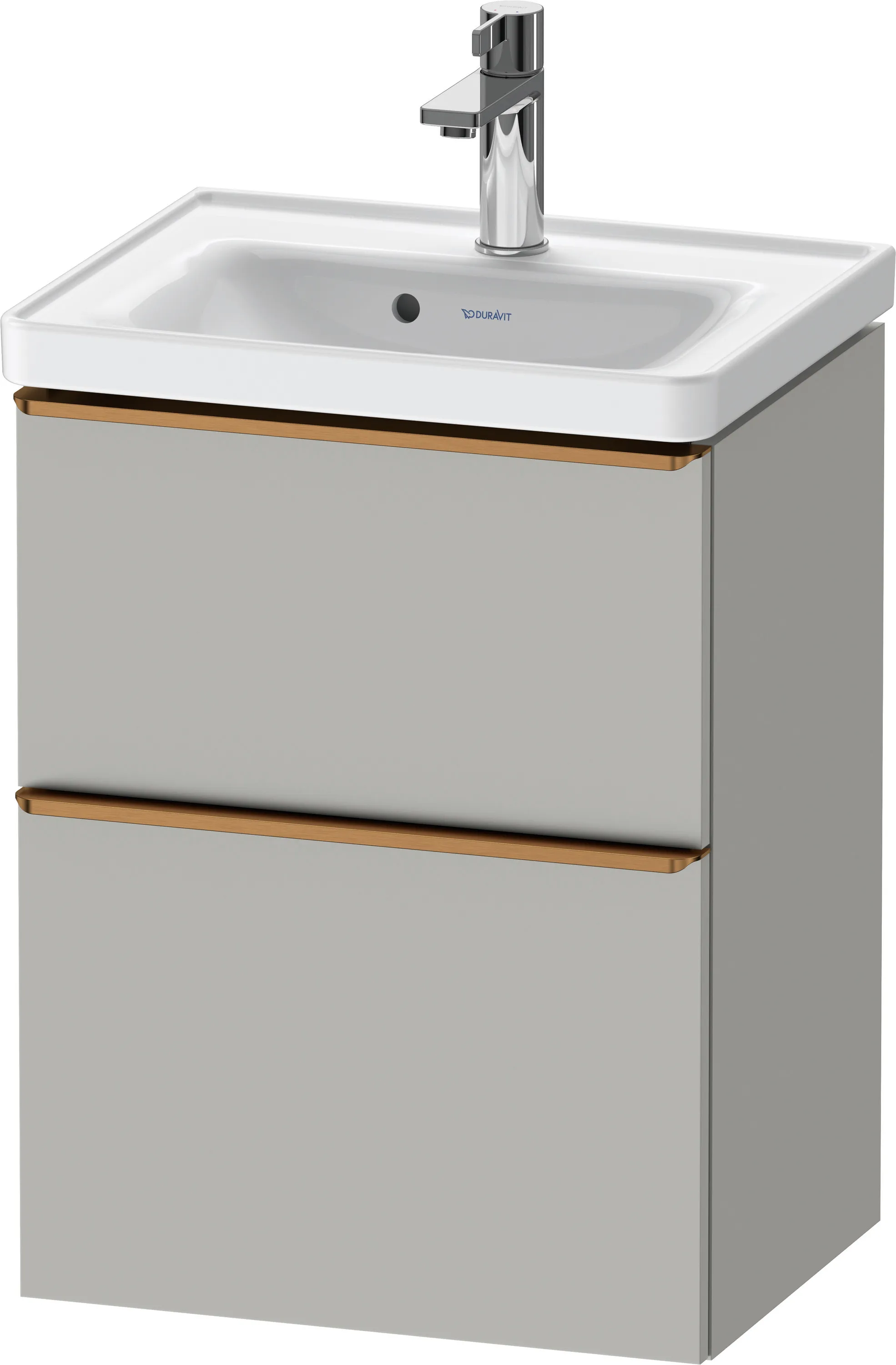 Duravit Waschtischunterschrank wandhängend „D-Neo“ 48,4 × 62,5 × 37,2 cm Betongrau Matt
