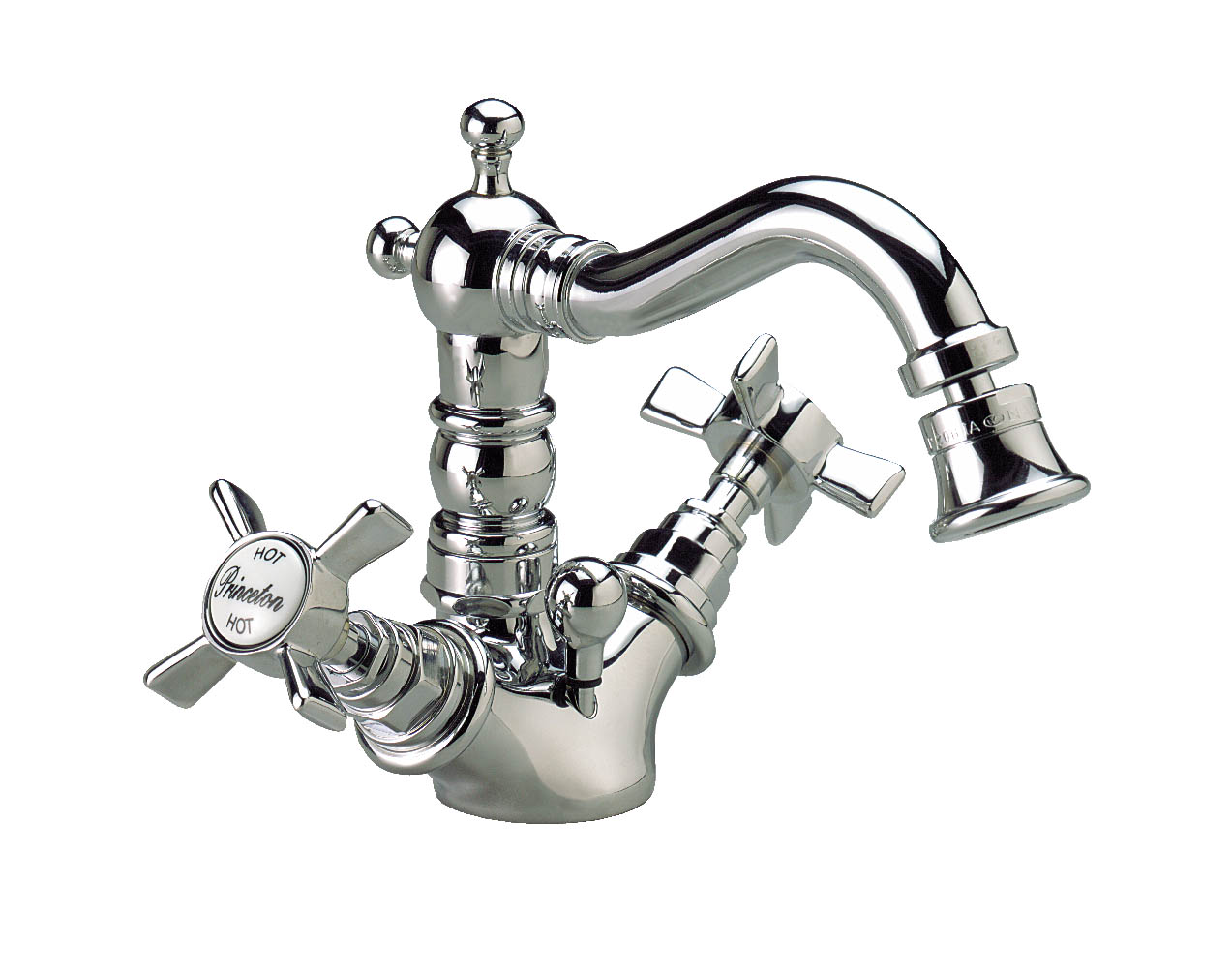 Bidet-Einlochbatterie AqvaRetro II - 1" 1/4 Zugstangen-Ablaufgarnitur - keramische Innenoberteile 90° - flexible Druckschläuche 3/8", DVGW W270 - chrom Bidet-Einlochbatterie AqvaRetro II - 1" 1/4 Zugstangen-Ablaufgarnitur - keramische Innenoberteile 90° - flexible Druckschläuche 3/8", DVGW W270 - chrom