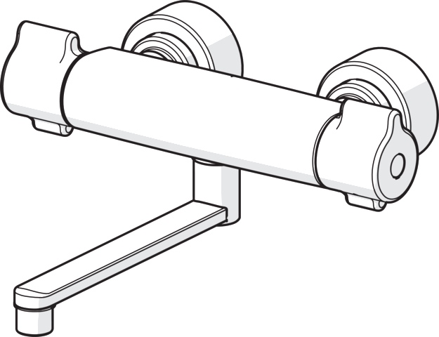 Zweihand-Waschtischarmatur „Clinica“ Ausladung 285 mm in Chrom Zweihand-Waschtischarmatur „Clinica“ Ausladung 285 mm in Chrom