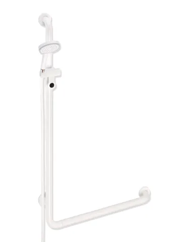 HEWI Winkelgriff mit Brausehalter inkl. Handbrause und Brauseschlauch, Serie 801 HEWI Winkelgriff mit Brausehalter inkl. Handbrause und Brauseschlauch, Serie 801