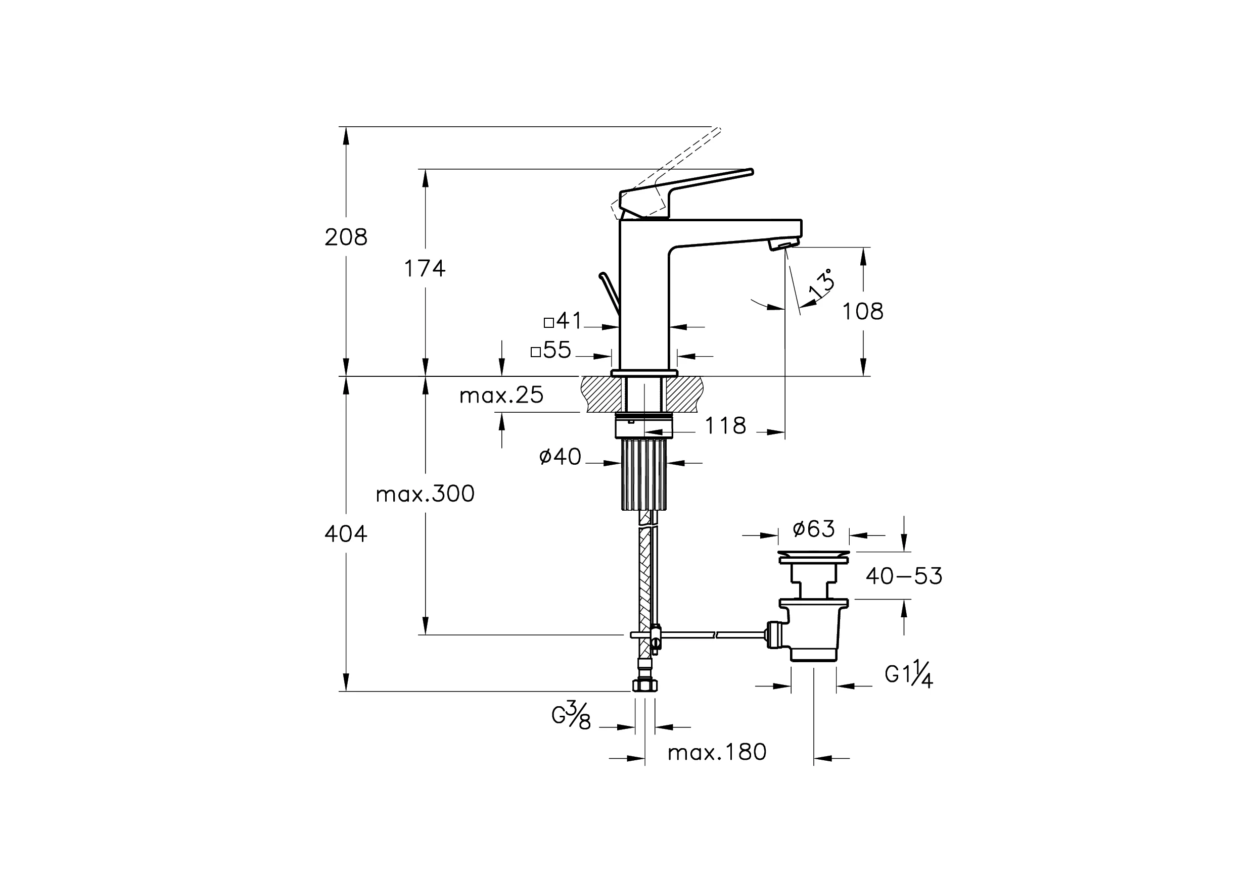 Minimax Square Einhebel-Waschtischmischer mit Ablaufgarnitur Höhe 17 cm Einlochmontage Chrom Minimax Square Einhebel-Waschtischmischer mit Ablaufgarnitur Höhe 17 cm Einlochmontage Chrom