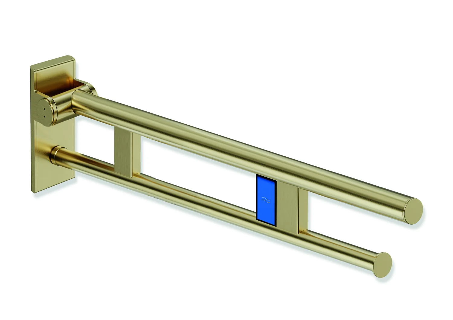 HEWI Stützklappgriff Duo Design A, Edelstahl PVD, links, 850 mm
