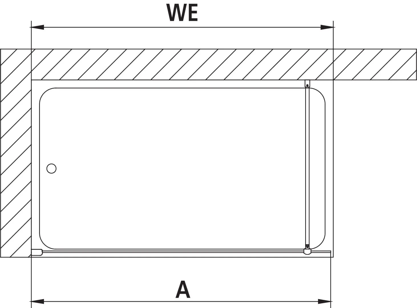 Kermi Duschdesign Walk-In-Duschkabine WALK-IN Wall „PASA XP“ Glas Klar, Profile Silber Mattglanz, BV: 720 - 750 mm WE: 730 - 760 mm H: 1850 mm