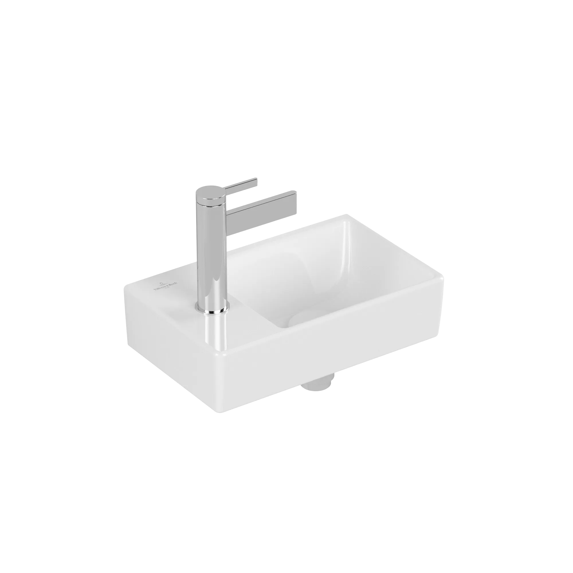 Villeroy & Boch Handwaschbecken „Avento“ 360 × 220 × 110 mm, für Becken rechts, mit Hahnlochbohrung, Hahnlochposition mittig in Weiß Alpin Villeroy & Boch Handwaschbecken „Avento“ 360 × 220 × 110 mm, für Becken rechts, mit Hahnlochbohrung, Hahnlochposition mittig in Weiß Alpin