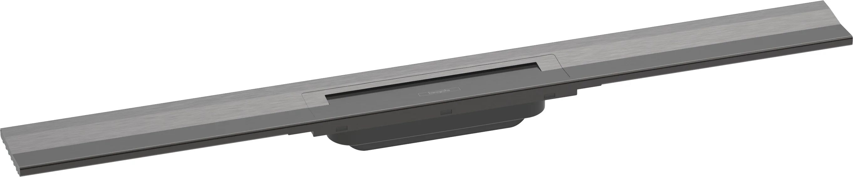 Hansgrohe RainDrain Flex Duschrinne 800 mm, wandangebunden, Brushed Black Chrome, höhenverstellbar um 10 mm, bis zu 60 l/min Ablaufleistung