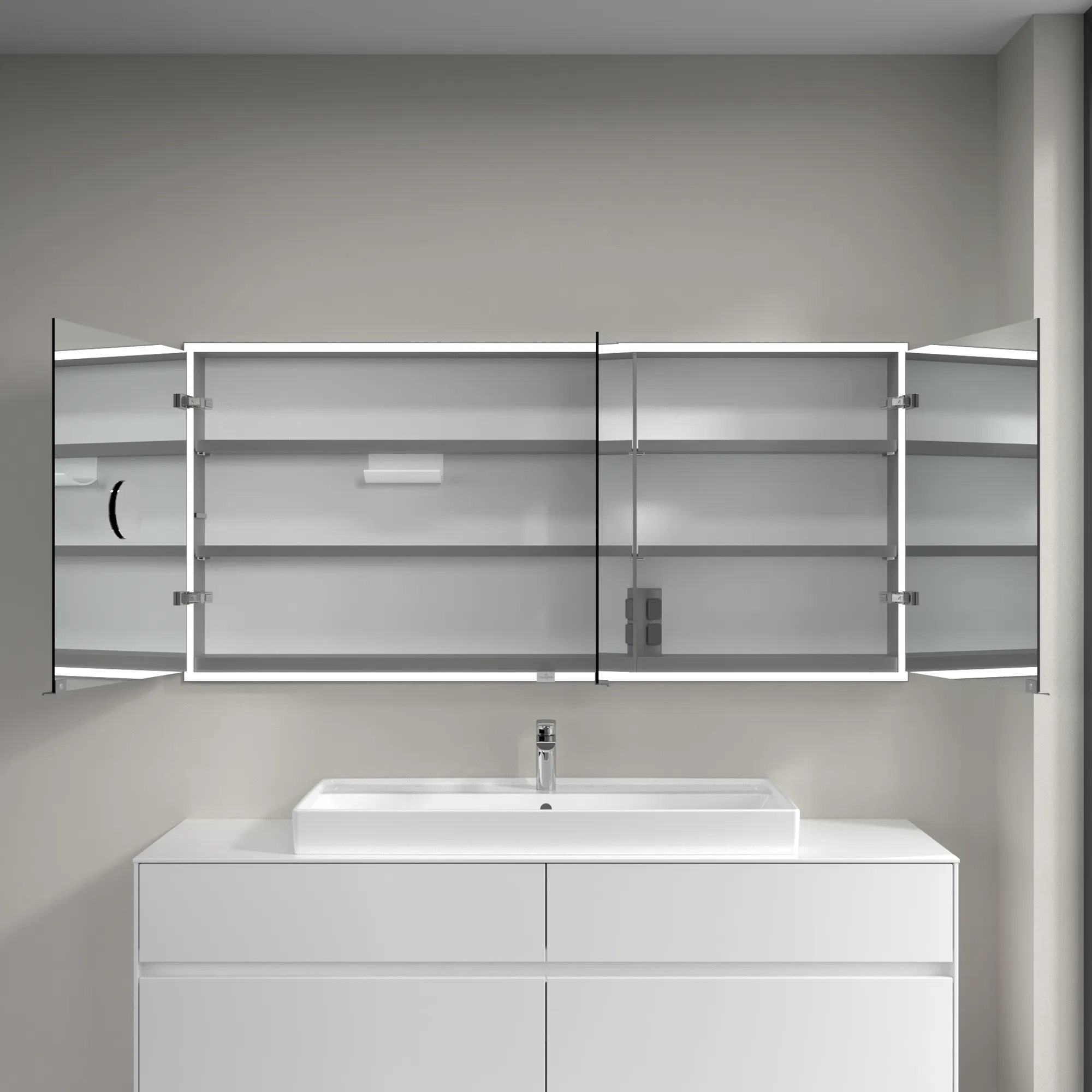 Villeroy & Boch Einbau-Spiegelschrank „My View Now“ 1600 × 750 × 168 mm in White Matt Villeroy & Boch Einbau-Spiegelschrank „My View Now“ 1600 × 750 × 168 mm in White Matt