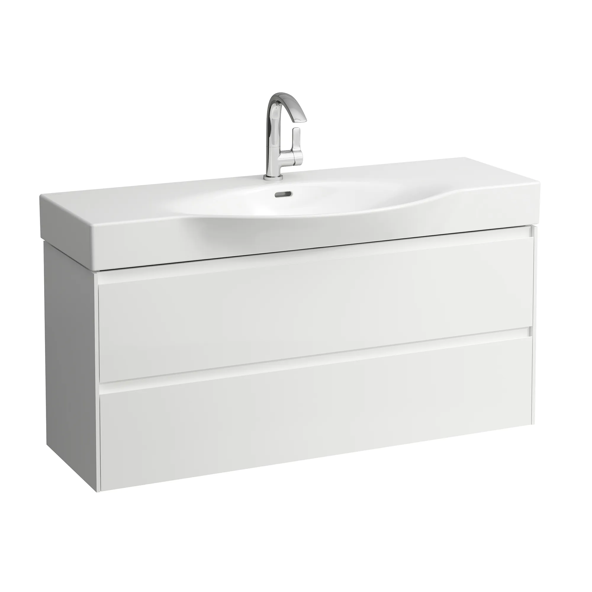Laufen Waschtischunterbau LANI 368x1182x515, 2 Schubladen, integrierter Griffleiste, Soft-Close, für Waschtisch PALACE H811704, weiß matt Laufen Waschtischunterbau LANI 368x1182x515, 2 Schubladen, integrierter Griffleiste, Soft-Close, für Waschtisch PALACE H811704, weiß matt